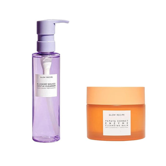 Glow Recipe Clarifying Double Cleanse Duo - Blueberry Gentle Cleanser (160ml) + Papaya Enzyme Cleansing Balm (100ml)