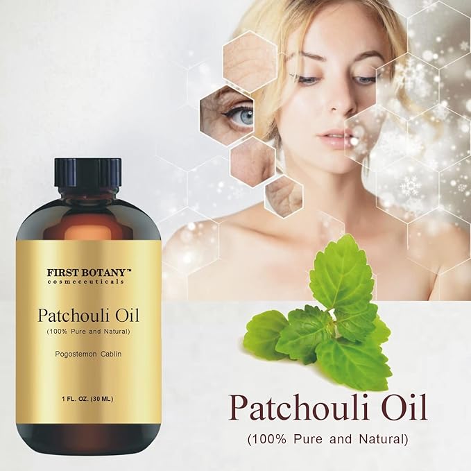 First Botany, 100% Pure Patchouli Essential Oil - Premium Patchouli Oil for Aromatherapy, Massage, Topical & Household Uses - 1 fl oz (Patchouli)