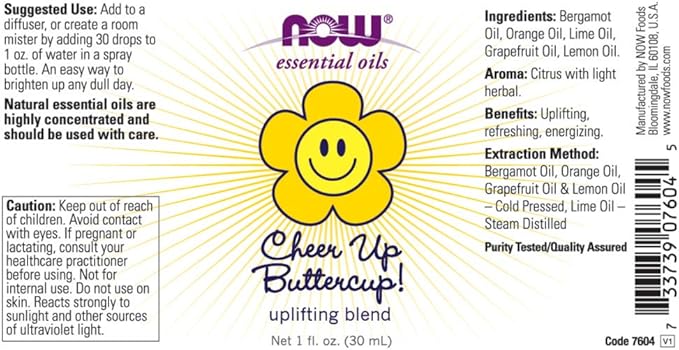 NOW Cheer Up Buttercup Essential Oil Blend, 1-Ounce