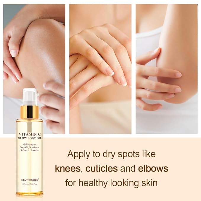 Neutriherbs Body Rosehip Oil for Dry Skin, Moisturizer/Hydrating/Glow/Brightening/Body Massage rosehip seed Oil for All Skin Types 115 ml / 3.88 oz