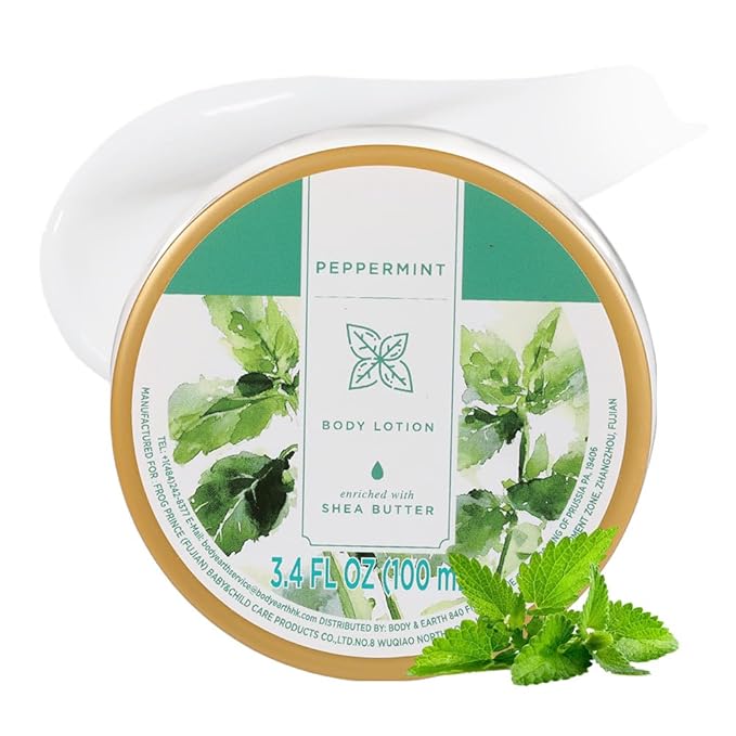 Princess Belle Peppermint Lotion, Travel Size Body Lotion for Women and Men Dry Skin, Deep Moisturizing and Hydrating with Natural Shea Butter, Smell Good, 100ml(3.4floz)