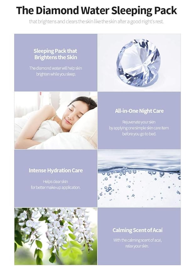 [K Beauty Snp] Overnight Diamond Night Cream | Travel Size Individual Packaging | Hydrating and Moisturizing for All Skin Types | Korean Face Skincare | Overnight Travel Facial Skin Care | 20 Pack