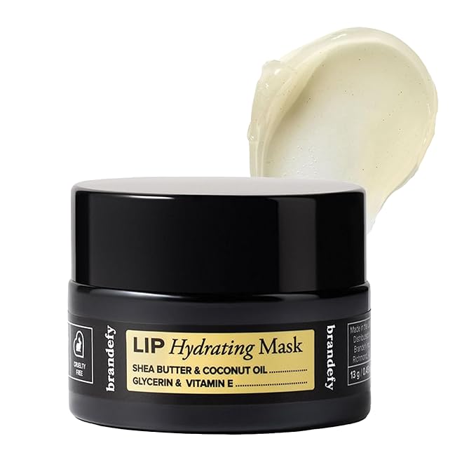 Brandefy Lip Hydrating Mask - Shea Butter and Coconut Oil, Glycerin, Vitamin E - Hydrating, Overnight Lip Mask for Dry Lips, Made in the USA (0.45 Oz)