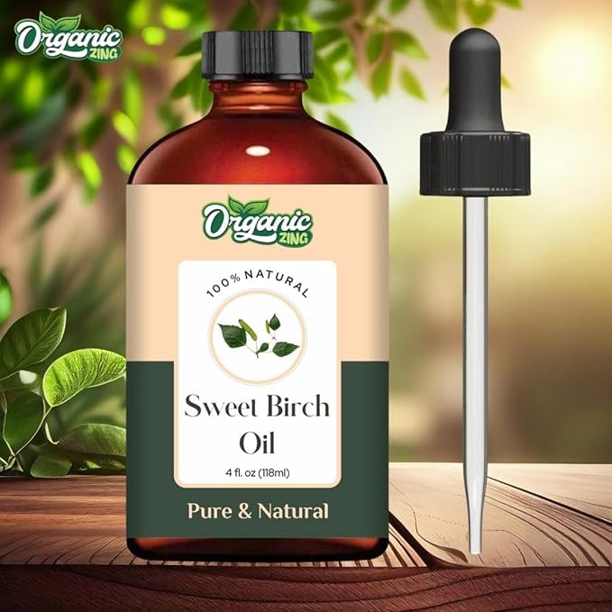 Sweet Birch (Betula Lenta) Oil | Pure & Natural Essential Oil for Aroma, Diffusers, Skincare & Massage - 118ml/3.99fl oz