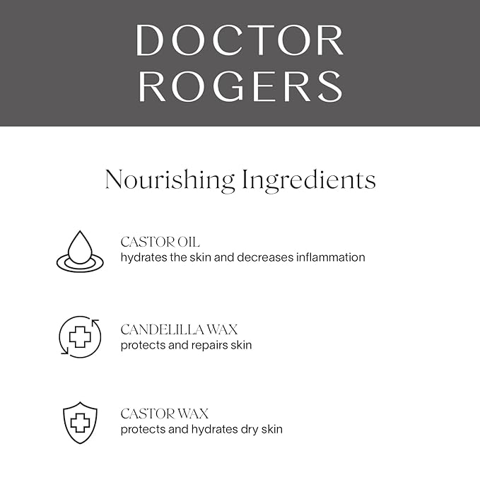 Doctor Rogers Lip Balm. Hydrating & Softening Lip Moisturizer for Very Dry Lips, Natural & Hypoallergenic, 0.15 Ounce (4.25 g) Tube