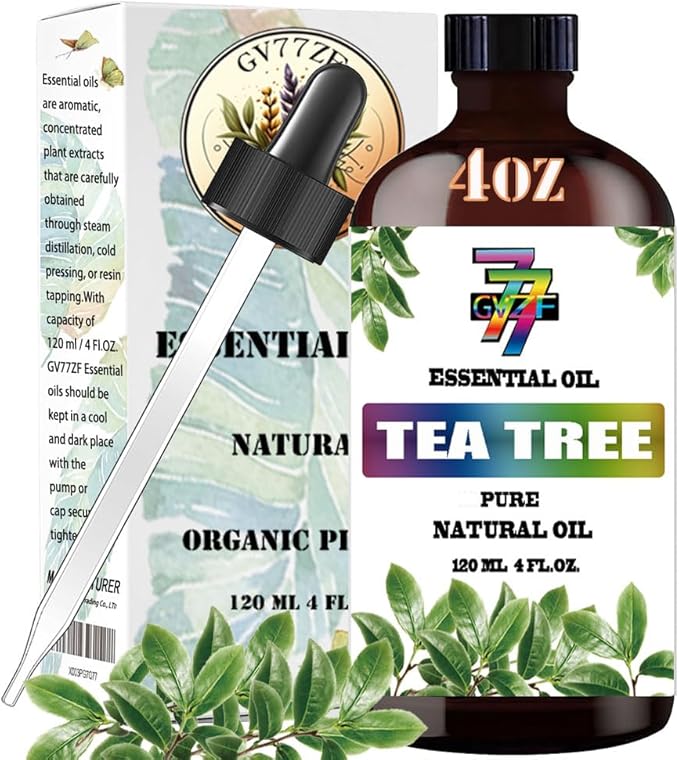 Tea Tree Essential Oil (4 oz/120 ml) - Tea Tree Oils Used in diffusers, humidifiers, Home Baths, Cleaning Products, Yoga, DIY Soaps and DIY Scented Candles
