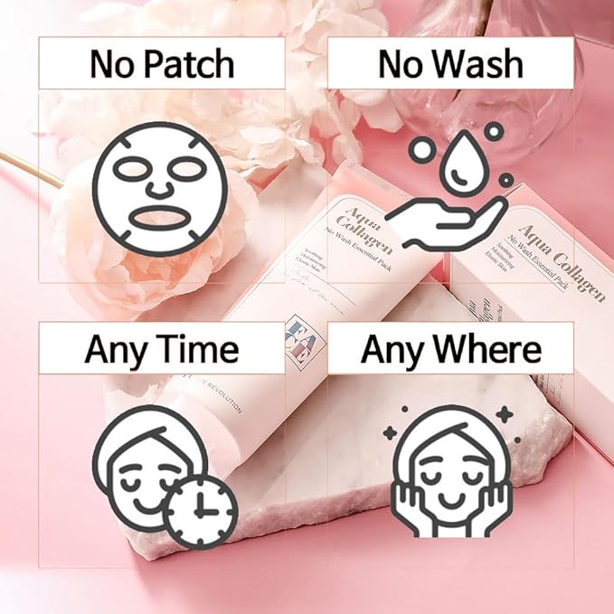 Gel Cream Mask Pack 150ml(5.07 fl.oz.) Fast absorption No wash No Patch Essential Face Mask Pack (Aqua Collagen)
