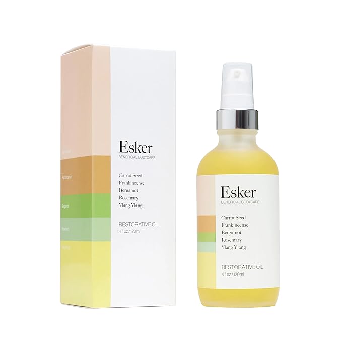 Esker Restorative Body Oil | Premium Deep Hydration Oil Designed to Soften and Moisturize Skin While Promoting Circulation and Energy Flow, Fast-Absorbing with Vitamins and Antioxidants 4oz