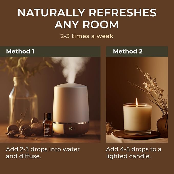 Gya Labs Coriander Essential Oil for Diffuser - 0.34 Fl Oz - 100% Pure Natural Coriander Oil for Skin, Aromatherapy, Skincare Massages & Candles Making - Sweet Spicy Scent DIY