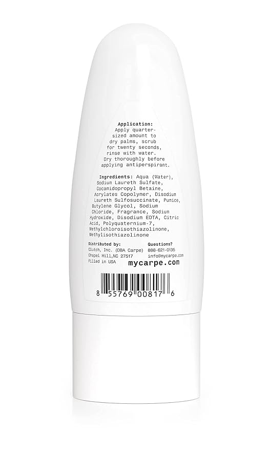 Carpe Exfoliating Underarm Scrub with Odor Protection, Underarm Exfoliator to Improve Deodorant Performance - Energizing Minty Fresh Smell - Armpit Scrub for Women and Men