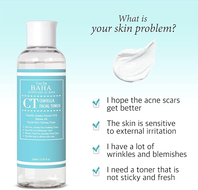 Centella Asiatica 92% Soothing Hydrating Toner - CICA Facial Toner Lightweight Moisture Boost Soft Smooth Skin - Daily Face Toner, Alcohol-Free, Fragrance-Free, 6.75 Fl Oz (200ml)
