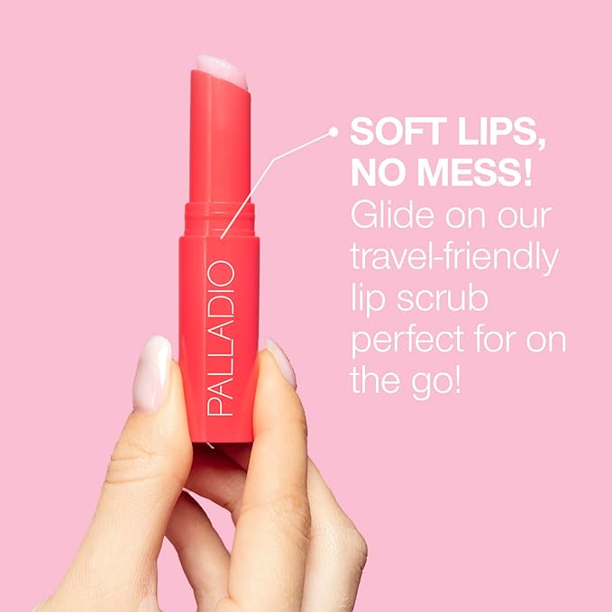 Palladio Lip Scrub Exfoliator Moisturizing Scented Lips Scrubber For Exfoliating & Smoothing Lips, Infused With Watermelon Extract Coconut & Vitamin E, Vegan & Cruelty-free