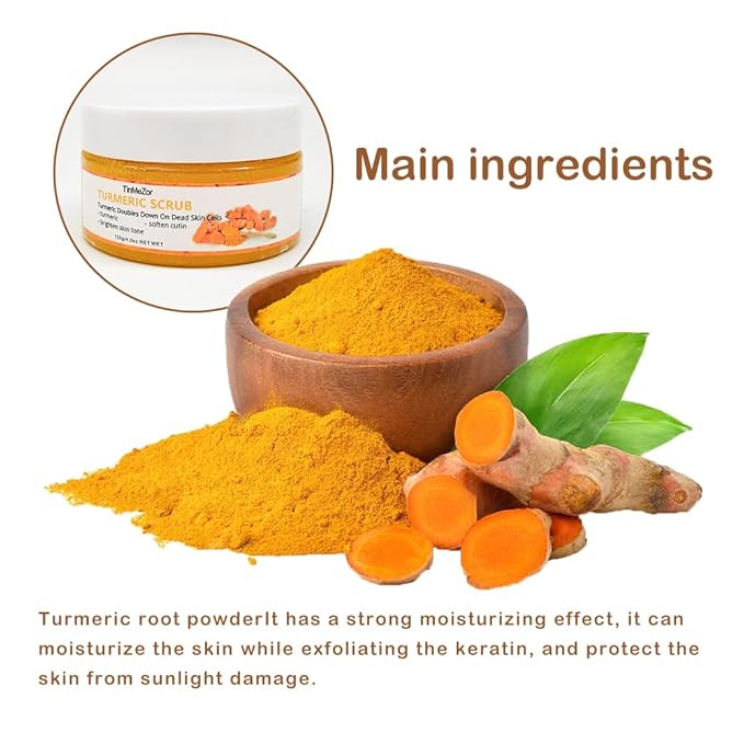 Turmeric Facial Cleanser And Face Scrub Two Piece Set for Face & Body, Turmeric Skincare Set for Women