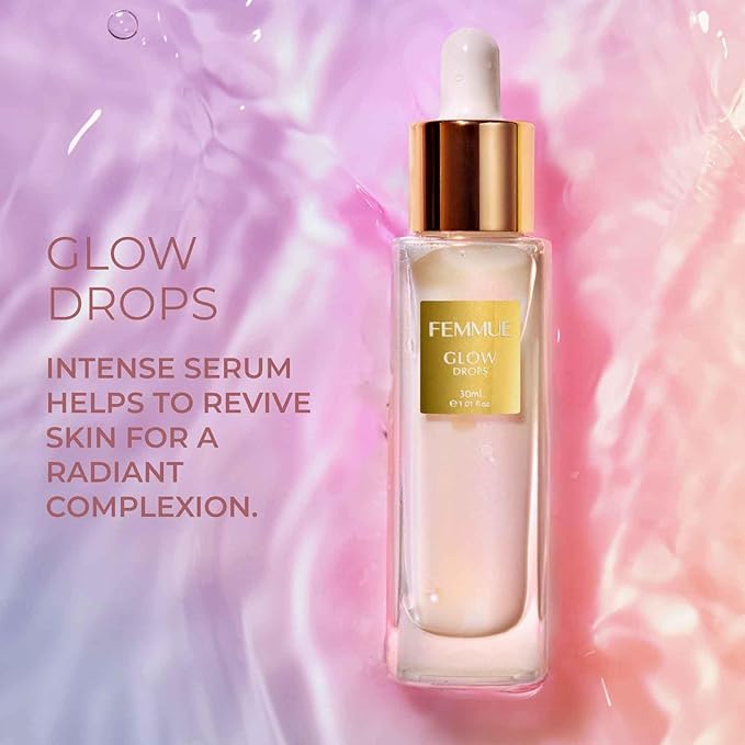 Glow Drops Hydrating Face Serum (1.01 oz) | With Rose Water, Hyaluronic Acid, Ceramides to Moisturize & Revive Dry Skin | Korean Skin Care