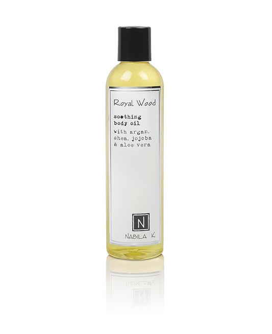 Royal Wood (Marigold & Sandalwood Scent) Body Oil, 9 oz Moisturize & Nourish with Argan & Coconut Oil - Vitamin C Enriched - Naturally Derived, Vegan-Friendly