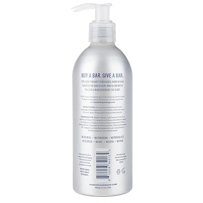 Hand in Hand Moisturizing Body Lotion, Dry Skin Lotion with Shea Butter, 10 Fl Oz, Bergamot & Crisp Basil, Cactus Blossom Scent, 2 Pack