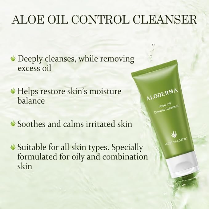 Aloderma Travel Size Soothing Set - 4 Pieces - Cleanser, Cream, Hand Cream, Aloe Vera Gel