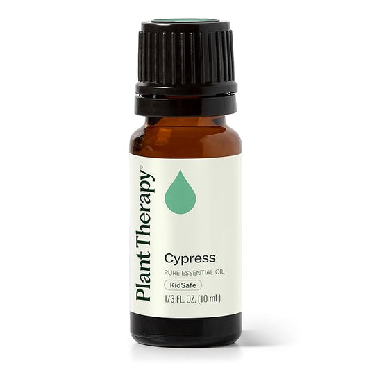 Plant Therapy Cypress Essential Oil 100% Pure, Undiluted, Natural Aromatherapy for Diffuser & Skin, Therapeutic Grade 10 mL (1/3 oz) Cypres Oil Refreshing & Clearing
