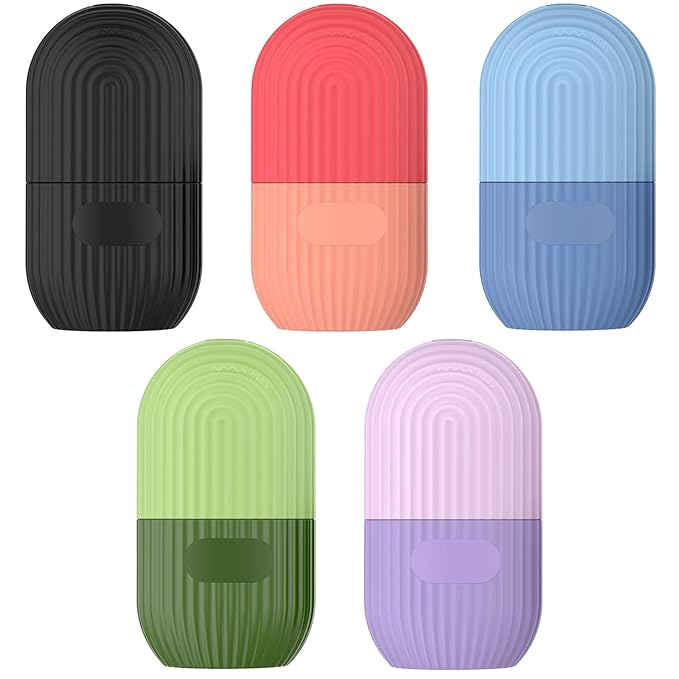 Ice Roller for Face and Eye, Silicone Ice Facial Roller Ice Holder, Face Ice Mold Skin Care, Face Icers Reusable Ice Cube Roller for Shrink Pores Anti Wrinkle Reduce Puffiness, Pink