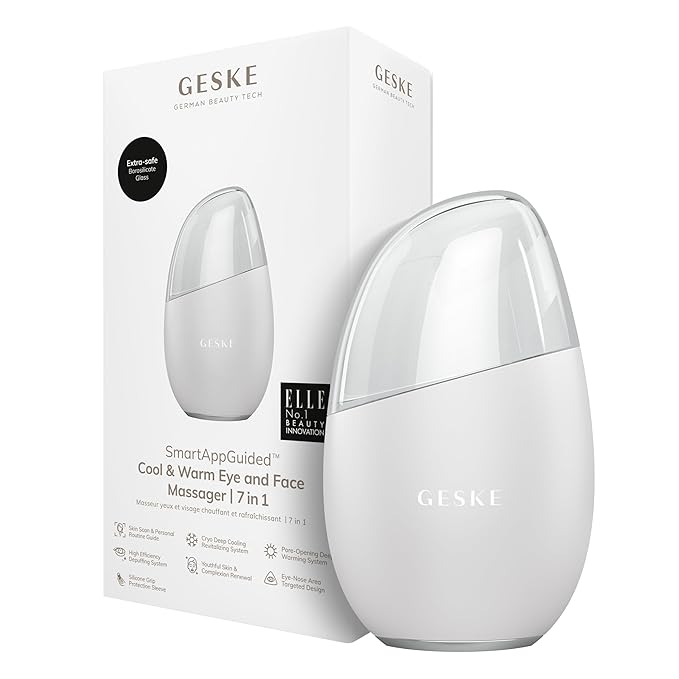 SmartAppGuided™ Cool & Warm Eye & Face Massager | 7 in 1 | Multi Massager | Face & Neck | Battery-free Cooling & Warming | Firms, Relaxes & De-Puffs Skin | Eye-Nose Area Targeted Design