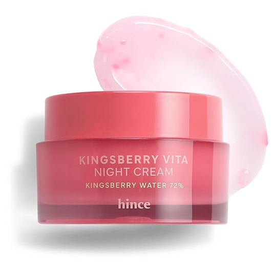 HINCE KINGSBERRY VITA NIGHT CREAM - Jelly Cream, Dullness Improvement, Niacinamide, Face Moisturizer for Dry Skin, Gives Hydration and Glass Skin Overnight, Korean Skincare (1.69 fl.oz)