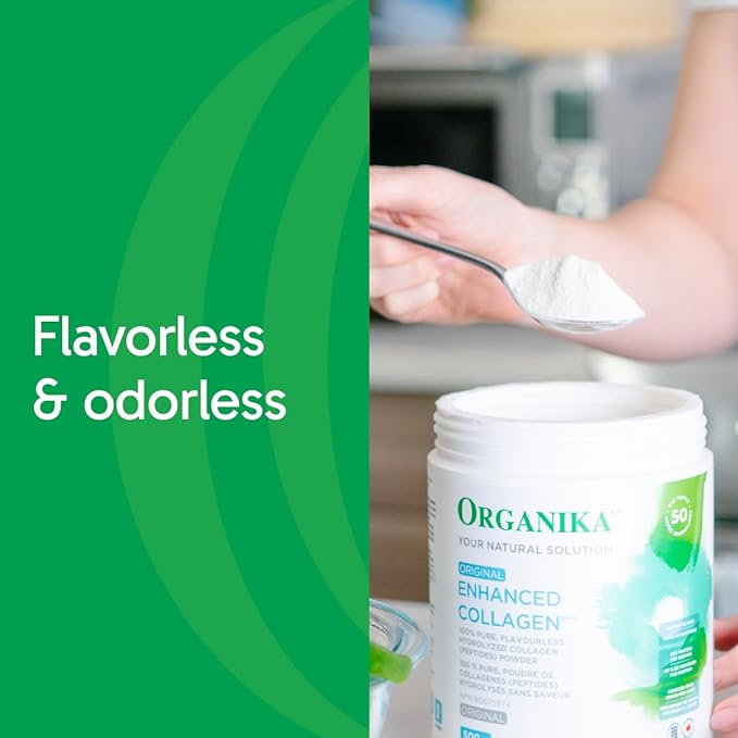 Organika Enhanced Hydrolyzed Collagen Peptides Powder: Easy Absorption Unflavored Collagen Powder for Skin, Hair, Nails, Joints, Muscles, & Gut - Keto, GMO-Free, Grass-Fed - 25 Day Supply