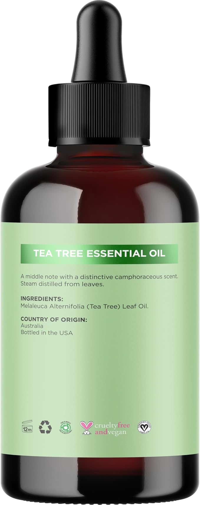 Pure Tea Tree Oil 4oz - Australian Tea Tree Essential Oil for Hair Nails and Skin- Aromatherapy Tea Tree Oil for Skin Dry Scalp Cleanser Nail Cleaner plus Purifying Humidifier and Diffuser Oil
