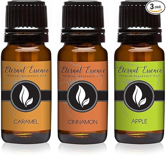Eternal Essence Oils - Caramel, Cinnamon & Apple - Premium Fragrance Oil Set - 3 x 10ml