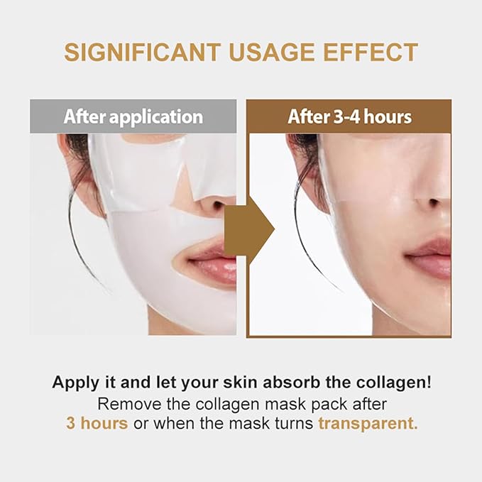 4 Pack Deep Collagen Overnight Mask,Bio-Collagen Real Deep Mask, Skinqueen Korean Collagen Films Deep Collagen Anti Wrinkle Firming Lifting Face Mask