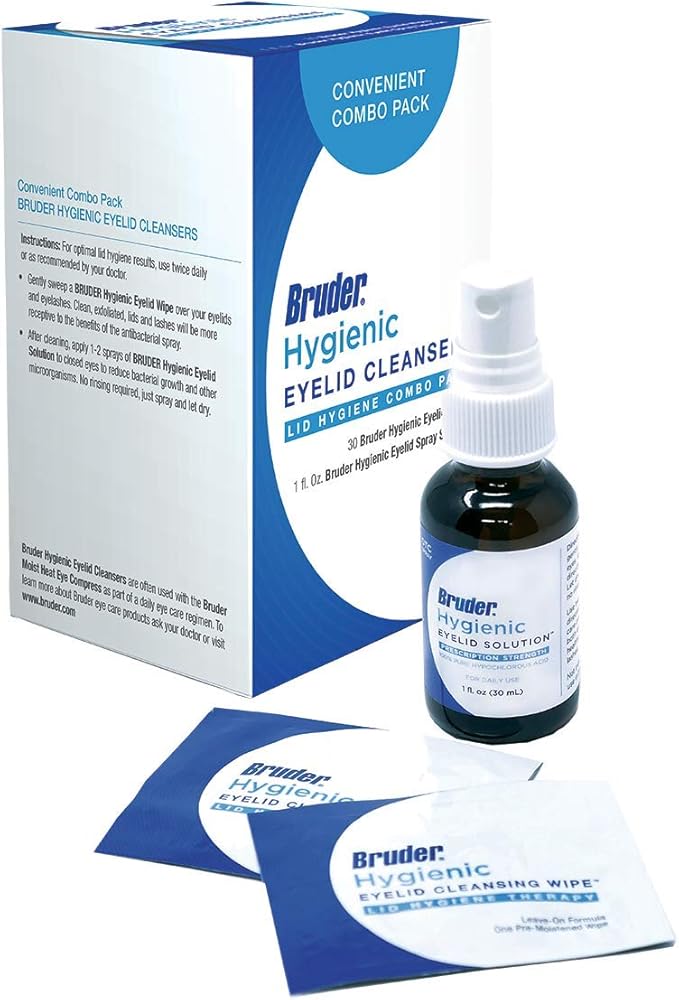Bruder Hygienic Eyelid Cleansers Value Pack | Hygienic Eyelid Wipes & Eyelid Solution Spray | for Daily Eyelid and Lash Care