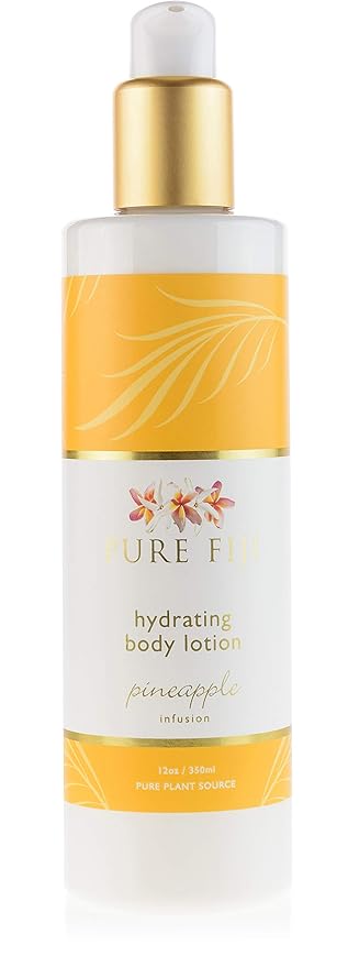 PURE FIJI Body Lotion Hydrating - Moisturizing Lotion for Dry Skin with Coconut Milk and Vitamin E, Organic Body Lotion For Women and Men, Pineapple Scent, 12 oz