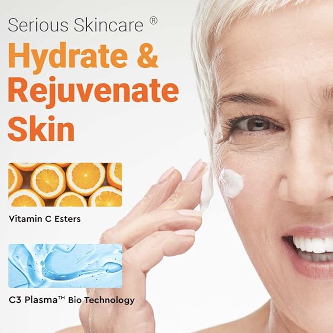 Serious Skincare - Vitamin C Eye Beauty Treatment Gel - Hyaluronic Acid & Collagen - For Undereye Lines, Wrinkles, Dark Circles - Hydrating & Soothing - C3 Plasma C Ester Biotechnology 0.5 oz.