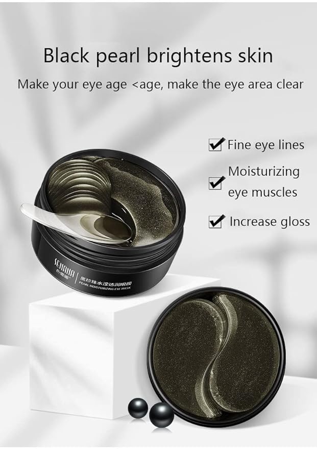 Senana MarinaUnder Eye Masks, Eye Lines And Moisturizing Eye Patches, Moisturizing, Nourishing, Improving Eye Bags, Dark Eye Circles, Under Eye Gel Pads with Collagen Hyaluronic Acid (60 Pieces) (PEARL MOISTURIZING Collagen)