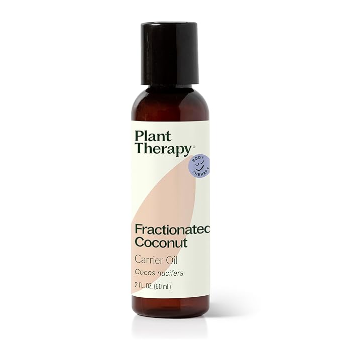 Plant Therapy Fractionated Coconut Oil for Skin, Hair, Body, Diluted Essential Oils, 100% Pure, Natural Moisturizer, Massage & Aromatherapy Liquid Carrier Oil 2 oz