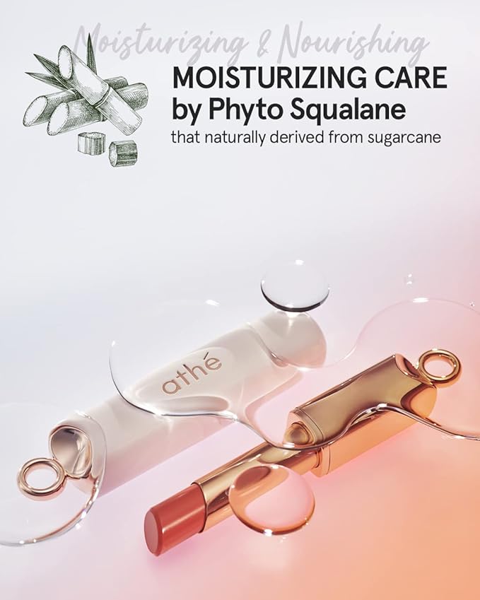 ATHÉ Authentic Lip Balm 12 ALLURING (Tinted), Lightweight Wear & Plumping Lips without Stickiness, Moisturizing & Nourishing Plant-Based Vegan Chapstick for Dry, Petrolatum Free, Cruelty-Free