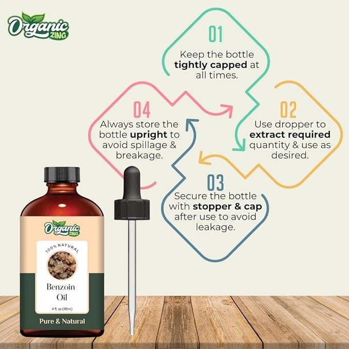 Benzoin (Styrax Benzoin) Oil | Pure & Natural Essential Oil for Skincare, Aroma & Diffusers - 118ml/3.99fl oz