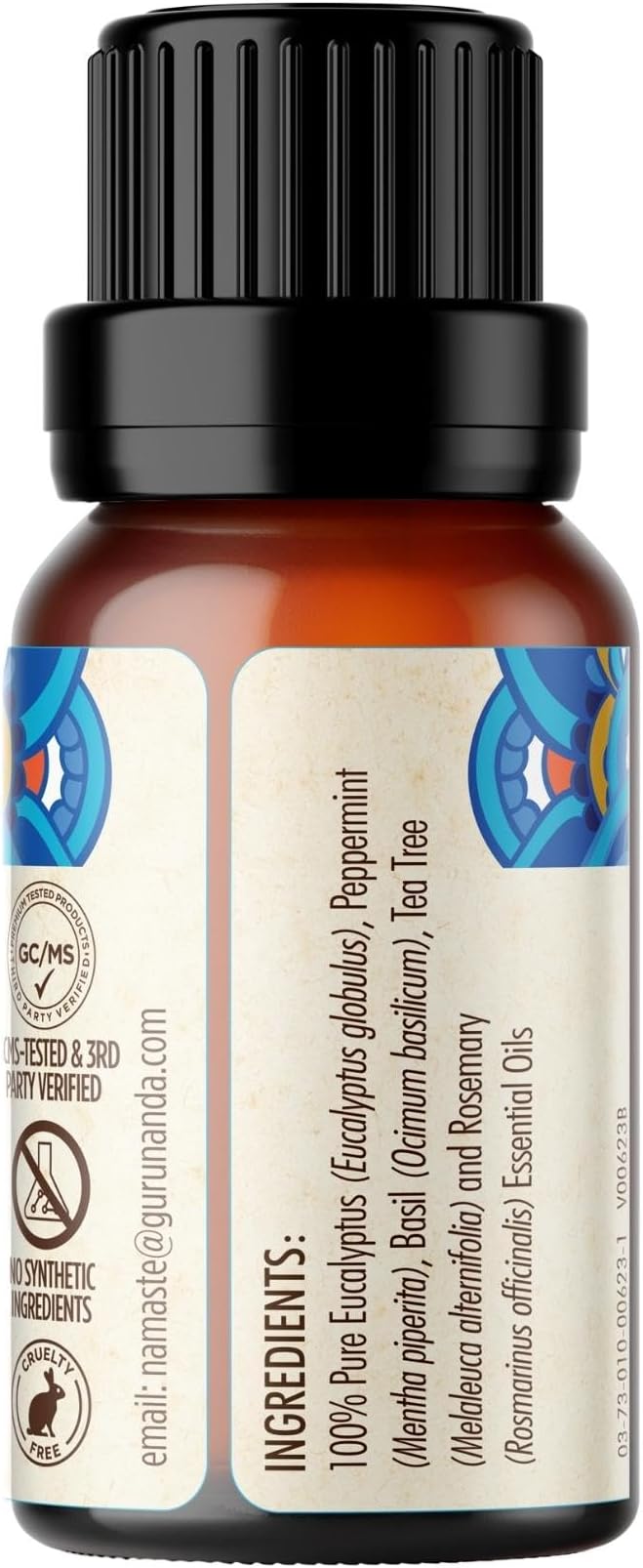 GuruNanda Breathe Easy Essential Oil - Nasal Congestion Relief with Pure Eucalyptus, Aromatherapy Blend for Healthy Breathing (15 ml)