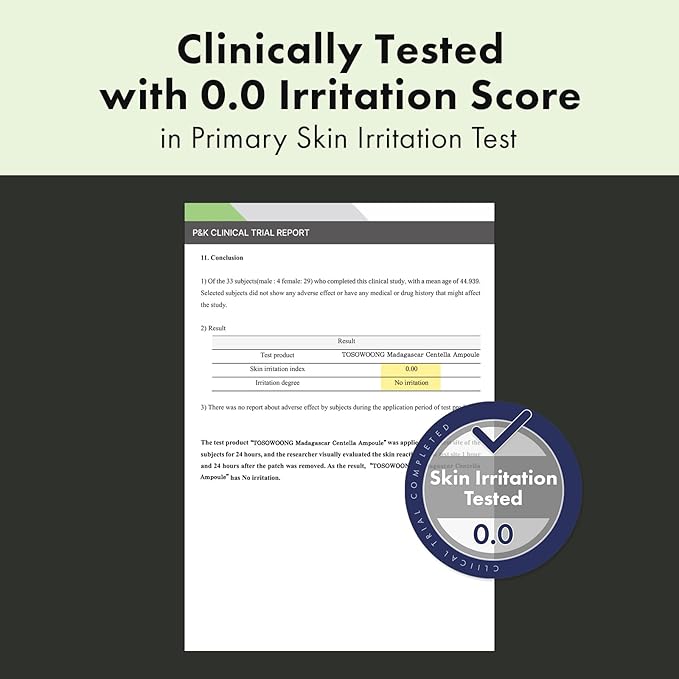 Madagascar Centella 86% Ampoule with 860,048ppm Centella Asiatica, Soothing, Calming, Facial Serum for face, for All Skin Types, Korean Skin Care, 100ml, 3.38fl.oz.