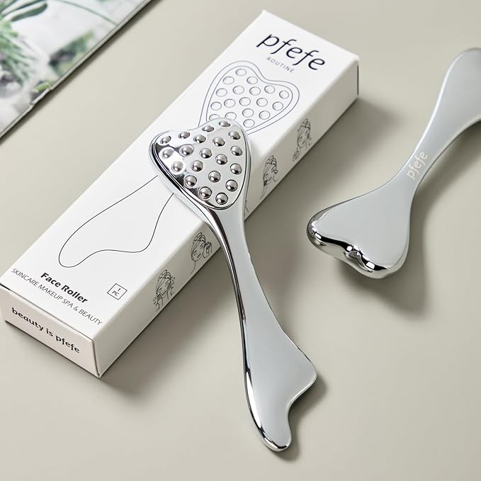 Stainless Steel Gua Sha & Face Roller, 3-in-1 Dolphin Facial Roller for Esthetician Supplies Women Gift, Skin Care Tool for Puffiness, Wrinkles, Dark Circles (1 Pc)