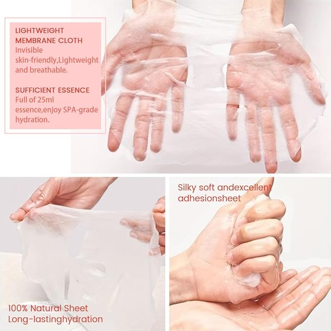 Face Sheet Mask Skincare,Hydrating Spa Face Mask For Sensitive Skin,Moisturize,Nourish for All Skin Types,Natural Skin Care Spa Face Mask for Women Men Girls,Pack of 6