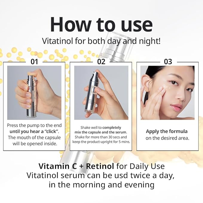 PRIMERA (PRMR) 𝐘𝐨𝐮𝐭𝐡 𝐑𝐚𝐝𝐢𝐚𝐧𝐜𝐞 𝐕𝐢𝐭𝐚𝐭𝐢𝐧𝐨𝐥 𝐒𝐞𝐫𝐮𝐦 - Retinol with Vitamin C Bundle SET VitaminC, Korean Skin Care, Moisturizing, Shiny, Elastic, Lifting, 0.7 oz (21 g *2)