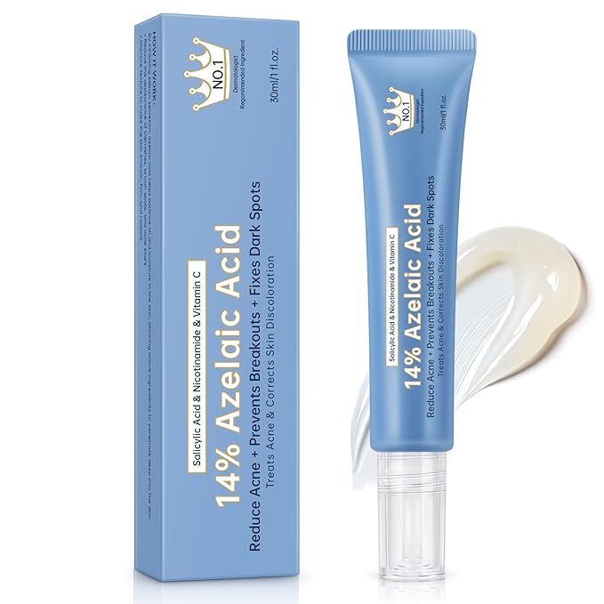 14% Azelaic Acid Acne Cream, Azelaic Acid Serum with Hyaluronic Acid, Niacinamide & Squalane, Reduce Acne, Pore Refining & Oil Control, Face Moisturizer for All Skin Types, 30ML