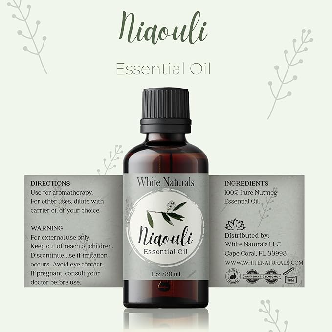 Organic Niaouli Essential Oil - 100% Pure & Natural -Premium Therapeutic Grade with Premium Glass Dropper - Undiluted Natural/Homeopathic Aromatherapy Scented, Great for DIY Candle Making, Massage