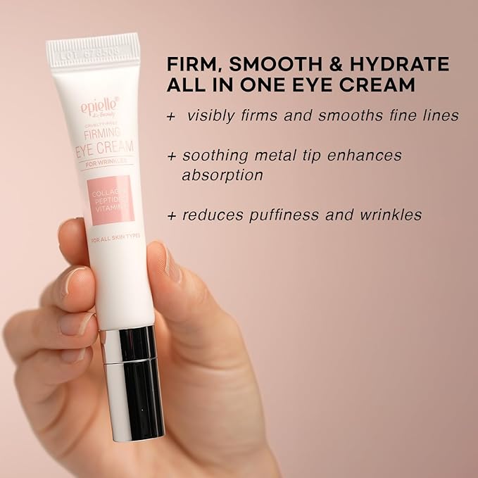 Epielle Firming Eye Cream | Anti-Aging Serum for Sagging Skin and Wrinkles | Cooling Applicator for Refreshing Application | Korean Skincare