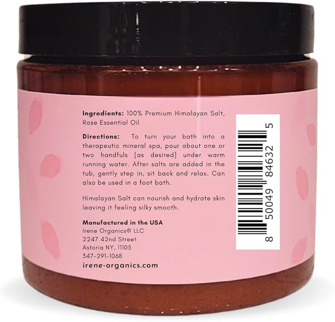 Natural Bath Salt Soak – Exfoliating Dead Sea Salt & Himalayan Salt for Relaxing Spa Experience, Soft & Smooth Skin (Detox - Rose)