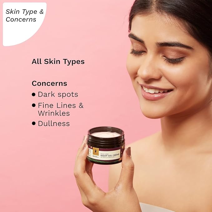 Red Vine Night Gel Crème | Anti-Aging Night Cream with Vitamin C, Retinol & Mulberry | Reduces Wrinkles & Fine Lines | Hydrates, Restores & Improves Skin Texture | 1.76 Oz (50g)