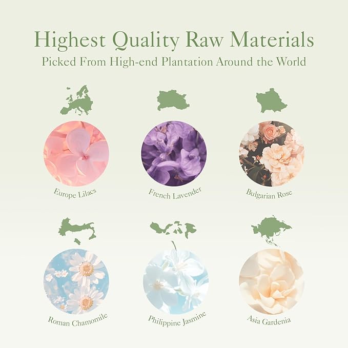 Floral Essential Oils Set | Top 6 Aromatherapy Oils Gift Set, Home Fragrance for Diffusers, Candle Making Scents - Lilac, Lavender, Chamomile, Jasmine, Rose, Gardenia for Relaxation, Stress Relief