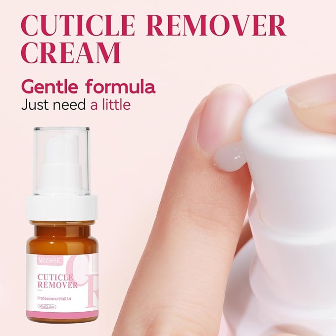 MIZHSE Cuticle Remover & Oil Care Set - 90ml Cuticle Softener & Moisturizer Manicure Kit with Remover Cream, Oil, Trimmer/Nipper/Pusher Set for Nail Salon & Home Use