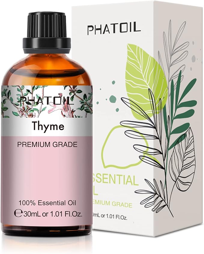 Thyme Essential Oil, 1.01Fl.Oz (30ML) PHATOIL Pure Essential Oil Singles for Aromatherapy Diffusers, Humidifiers, Great for DIY Candle and Soap Making, Gift for Friend