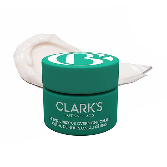 Clark's Botanicals Retinol Rescue Overnight Cream: Hyaluronic Acid & Patented Vitamin C, All Skin Types, Patented Time-Release Retinol, 60ml | 2oz